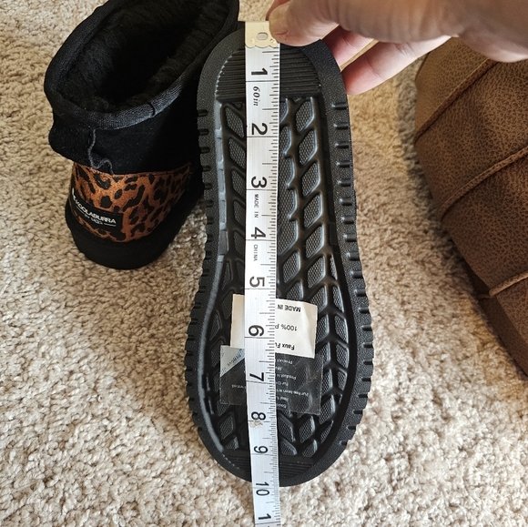 Kookaburra By UGG NWOB Suede Fur Womens Boots "Black and Cheetah Print" Size 5 - Picture 9 of 9